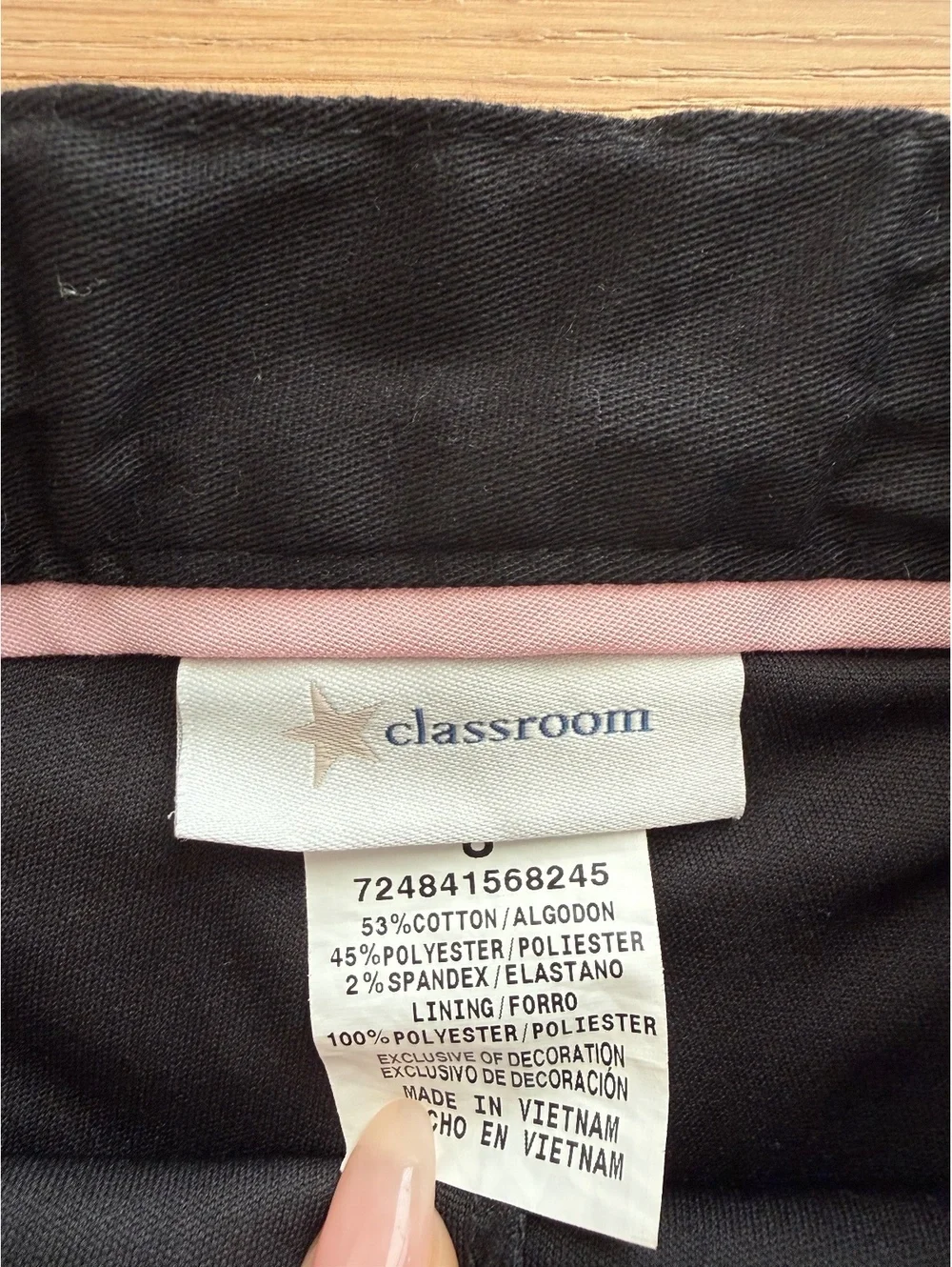 Classroom Uniform Girl Black Pleated Skirt Size 8 Cotton Blend